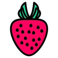 Strawberry icon vector or logo illustration style