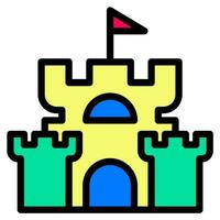 Castle icon vector or logo illustration style