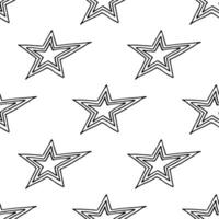 Seamless pattern with cute stars doodle for decorative print, wrapping paper, greeting cards, wallpaper and fabric vector