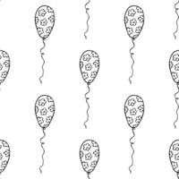 Holiday seamless pattern with flying balloon doodle for decorative print, wrapping paper, greeting cards, wallpaper and fabric vector