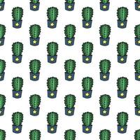 Seamless pattern with cactus doodle for decorative print, wrapping paper, greeting cards and fabric vector