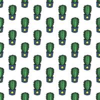 Seamless pattern with cactus doodle for decorative print, wrapping paper, greeting cards and fabric vector