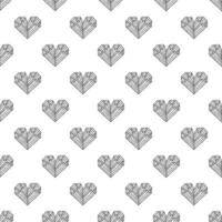 Seamless pattern with hand drawn heart doodle for decorative print, wrapping paper, greeting cards and fabric vector