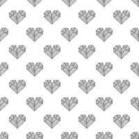 Seamless pattern with hand drawn heart doodle for decorative print, wrapping paper, greeting cards and fabric vector