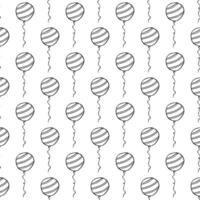 Holiday seamless pattern with flying balloon doodle for decorative print, wrapping paper, greeting cards, wallpaper and fabric vector