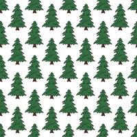 Seamless pattern with geometric minimal scandinavian Christmas tree doodle for decorative print, wrapping paper, greeting cards and fabric vector