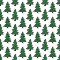 Seamless pattern with geometric minimal scandinavian Christmas tree doodle for decorative print, wrapping paper, greeting cards and fabric vector