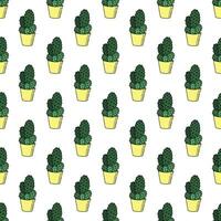 Seamless pattern with cactus doodle for decorative print, wrapping paper, greeting cards and fabric vector