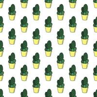 Seamless pattern with cactus doodle for decorative print, wrapping paper, greeting cards and fabric vector