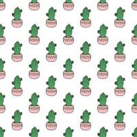 Seamless pattern with cactus doodle for decorative print, wrapping paper, greeting cards and fabric vector