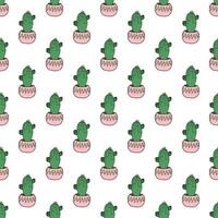 Seamless pattern with cactus doodle for decorative print, wrapping paper, greeting cards and fabric vector