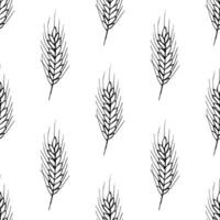 Seamless pattern with wheat doodle for decorative print, wrapping paper, greeting cards, wallpaper and fabric vector