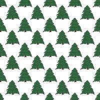 Seamless pattern with geometric minimal scandinavian Christmas tree doodle for decorative print, wrapping paper, greeting cards and fabric vector