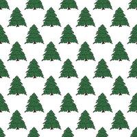 Seamless pattern with geometric minimal scandinavian Christmas tree doodle for decorative print, wrapping paper, greeting cards and fabric vector