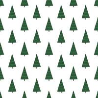 Seamless pattern with geometric minimal scandinavian Christmas tree doodle for decorative print, wrapping paper, greeting cards and fabric vector