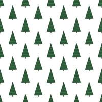 Seamless pattern with geometric minimal scandinavian Christmas tree doodle for decorative print, wrapping paper, greeting cards and fabric vector