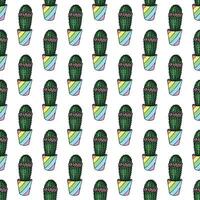 Seamless pattern with cactus doodle for decorative print, wrapping paper, greeting cards and fabric vector