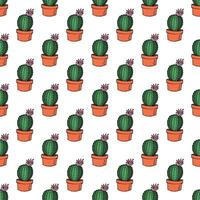 Seamless pattern with cactus doodle for decorative print, wrapping paper, greeting cards and fabric vector