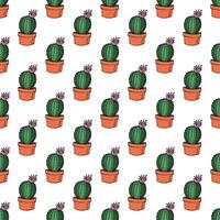 Seamless pattern with cactus doodle for decorative print, wrapping paper, greeting cards and fabric vector