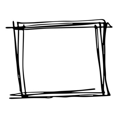 Hand drawn highlight illustration. Marker frame clipart. Ink scribble square. Single element