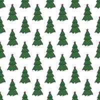 Seamless pattern with geometric minimal scandinavian Christmas tree doodle for decorative print, wrapping paper, greeting cards and fabric vector
