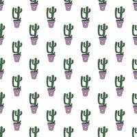 Seamless pattern with cactus doodle for decorative print, wrapping paper, greeting cards and fabric vector