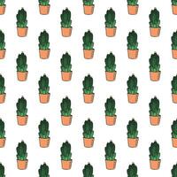 Seamless pattern with cactus doodle for decorative print, wrapping paper, greeting cards and fabric vector