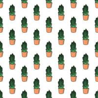 sin costura modelo con cactus garabatear para decorativo imprimir, envase papel, saludo tarjetas y tela vector