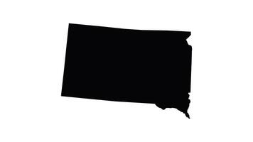 Animation forms a map of the state of South Dakota video