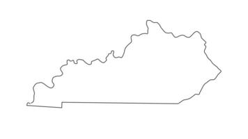 animato schizzo di un' carta geografica di il stato di Kentucky video