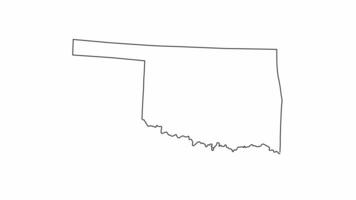 animated sketch of a map of the state of Oklahoma video