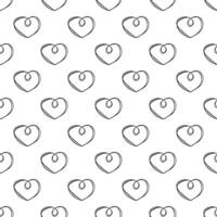 Seamless pattern with hand drawn heart doodle for decorative print, wrapping paper, greeting cards and fabric vector