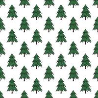 Seamless pattern with geometric minimal scandinavian Christmas tree doodle for decorative print, wrapping paper, greeting cards and fabric vector