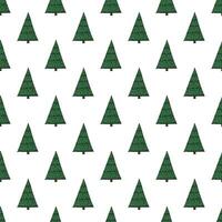 Seamless pattern with geometric minimal scandinavian Christmas tree doodle for decorative print, wrapping paper, greeting cards and fabric vector