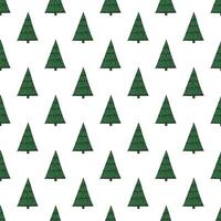 Seamless pattern with geometric minimal scandinavian Christmas tree doodle for decorative print, wrapping paper, greeting cards and fabric vector