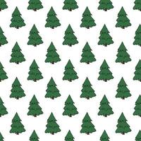Seamless pattern with geometric minimal scandinavian Christmas tree doodle for decorative print, wrapping paper, greeting cards and fabric vector