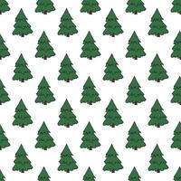 Seamless pattern with geometric minimal scandinavian Christmas tree doodle for decorative print, wrapping paper, greeting cards and fabric vector