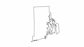 animated sketch of a map of the state of Rhode Island video