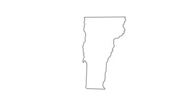 animated sketch of a map of the state of Vermont video