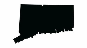 animatie vormen een kaart van de staat van Connecticut video