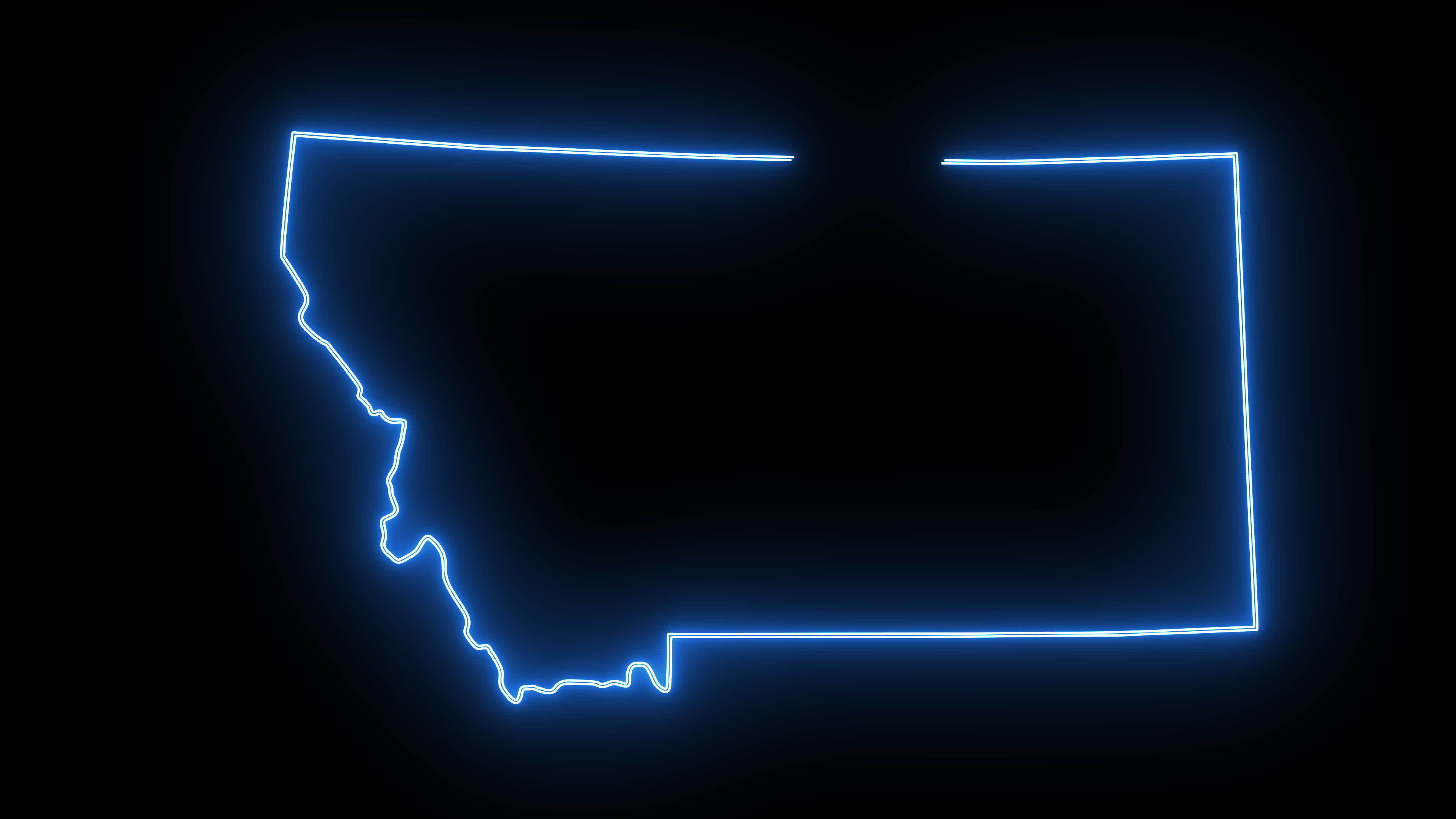 Animated map of the state of Montana with a glowing neon effect 36887361 Stock Video at Vecteezy