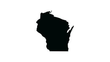 animation formant une carte de le Etat de Wisconsin video