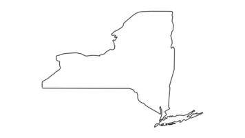 Novo Iorque Estado mapa esboço animação video
