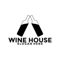 Wine House logo, Bar and restaurant logo design template vector