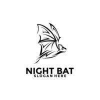 Bat Logo Vintage Hipster Retro silhouette Design Template, bat open wings flying concept elements icon Vector