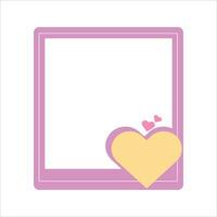 pink square valentine heart frame isolated on a white background vector