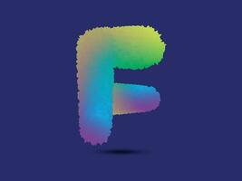 Modern Abstract F-Alphabet furry blending vector illustration