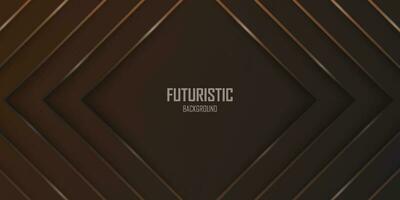 Futuristic dark black abstract background with gold lines and shadow, geometric shape overlap layers, graphic pattern banner template design vector