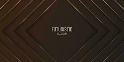 Futuristic dark black abstract background with gold lines and shadow, geometric shape overlap layers, graphic pattern banner template design vector