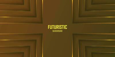 Futuristic dark yellow abstract background with gold lines and shadow, geometric shape overlap layers, graphic pattern banner template design vector